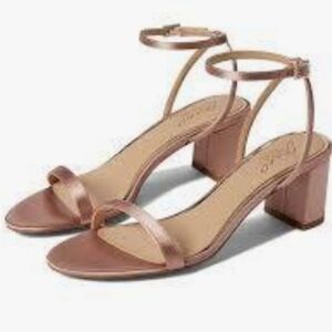 Badgley Mischka Rose Gold Ankle Strap Heels